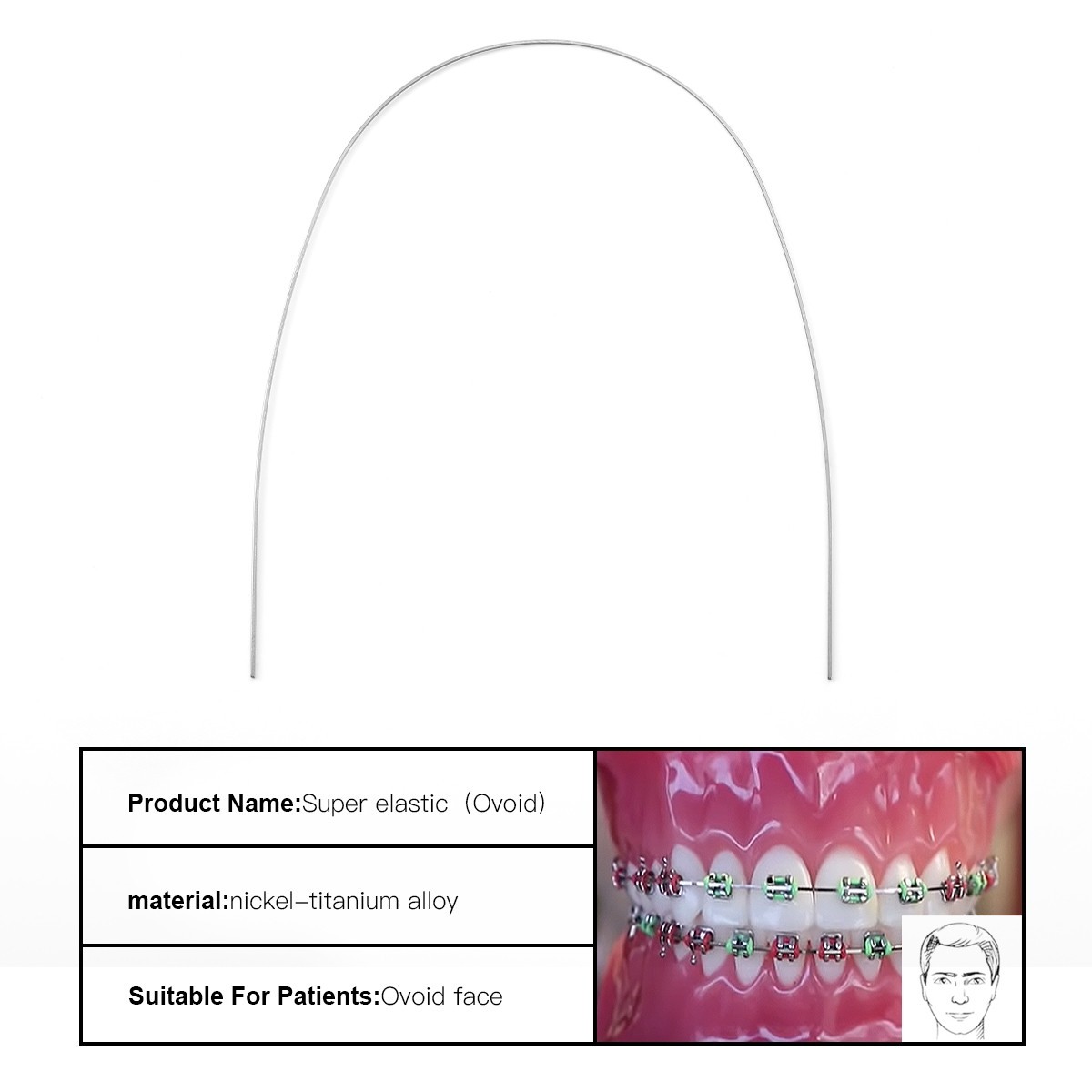 AZDENT Dental Orthodontic Stainless Steel Rectangular Arch Wires Natural Form
