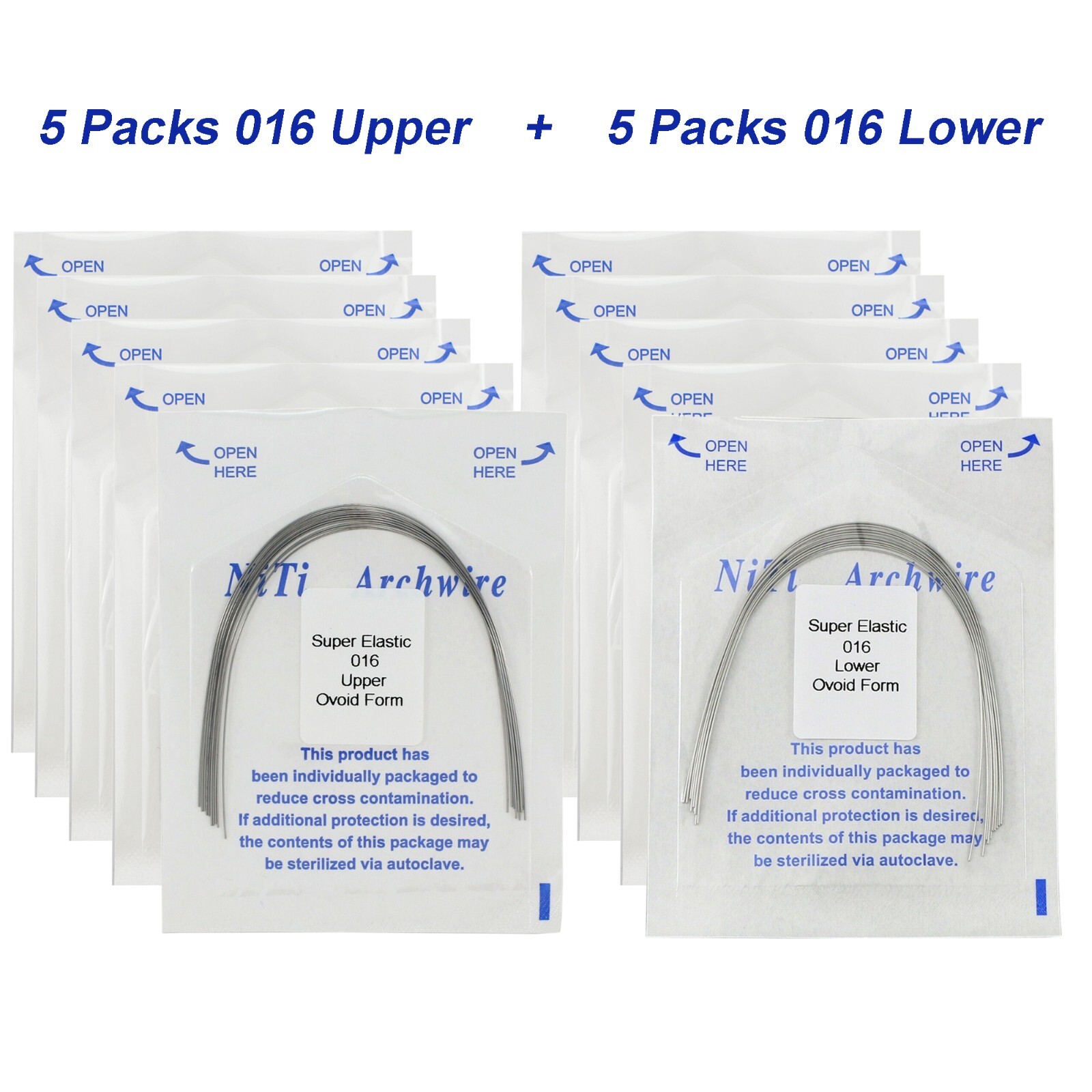 100Pcs Dental Orthodontic Arch Wire Stainless Steel NiTi Ovoid Natural 014 16X22