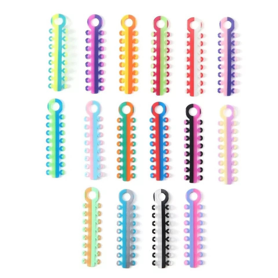 1Box/320pcs Dental Orthodontic Elastic Rubber Ligature Tie Double Color