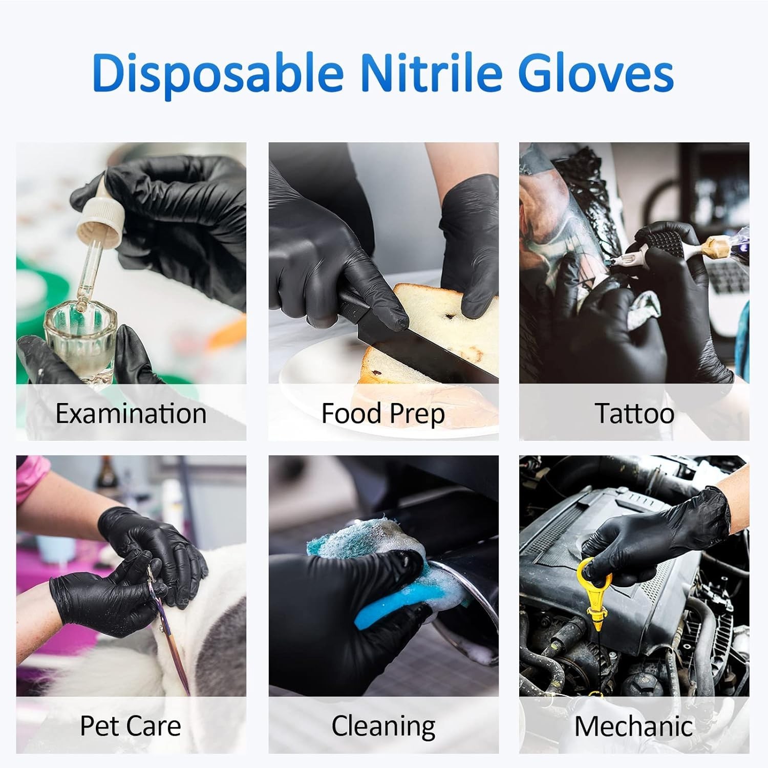 High-Quality Black Nitrile Gloves, XL 100-ct, 4-mil, Puncture-Proof & Waterproof