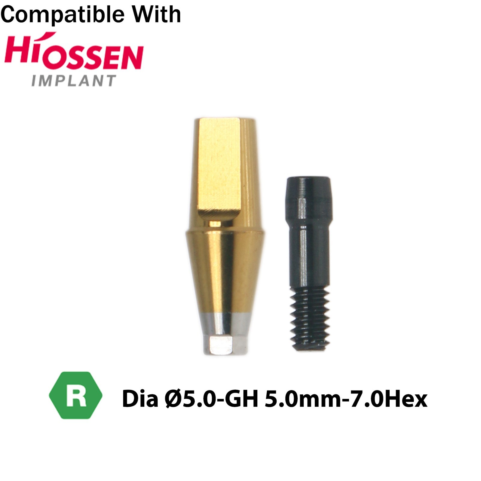 Titanium Straight Transfer Abutment Compatible with Osstem Hiossen Mini/Regular