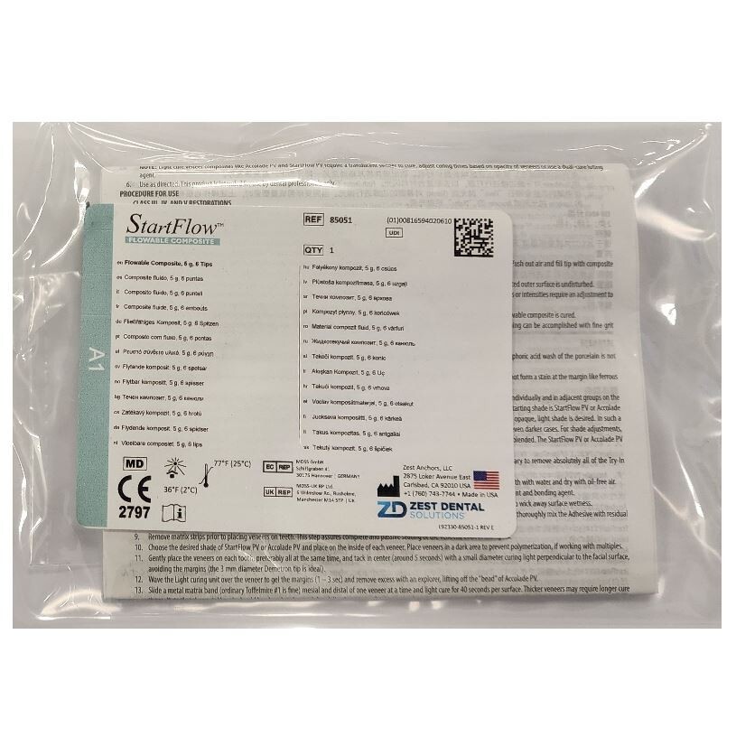 *1-Pack* Danville Zest Dental StartFlow Flowable Composite 5 Gram Syringe 85051