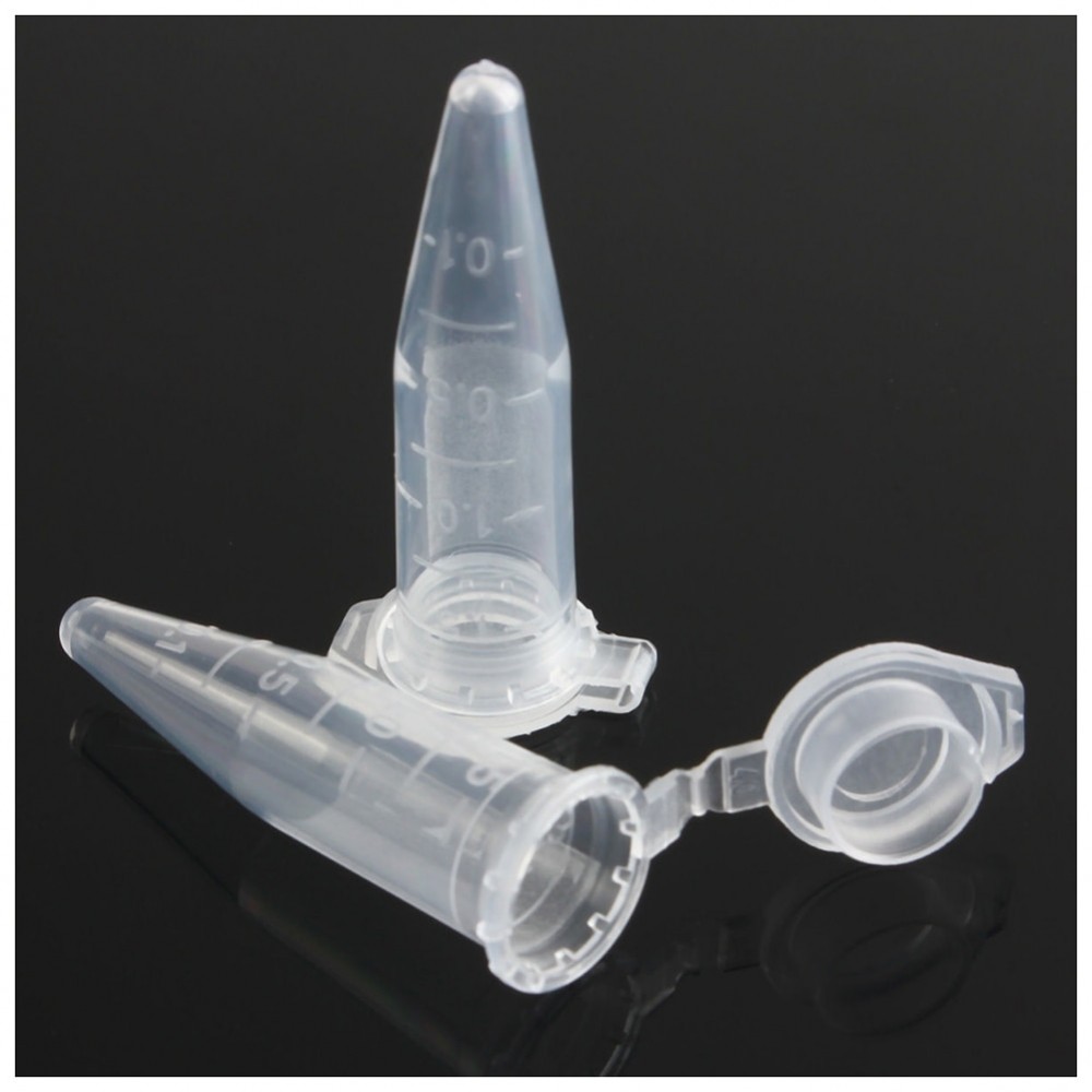 25x Small Plastic Vials Tubes Sealed Centrifuge Snap Cap Clear 1.5mL Liquid Tiny
