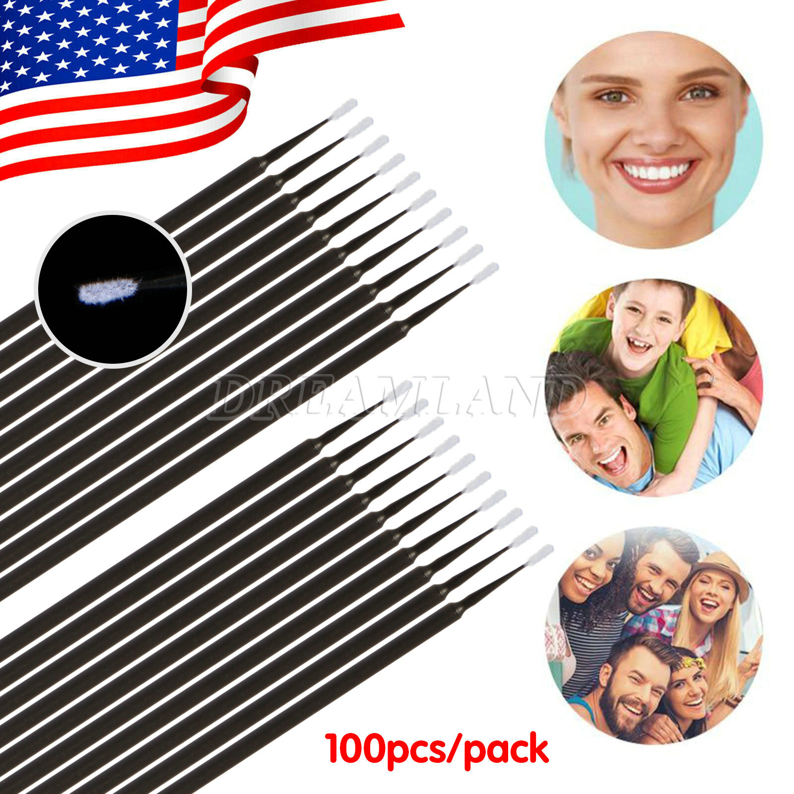 US Dental Disposable Makeup Micro Applicator Brush Eyelash Extension Micro Brush