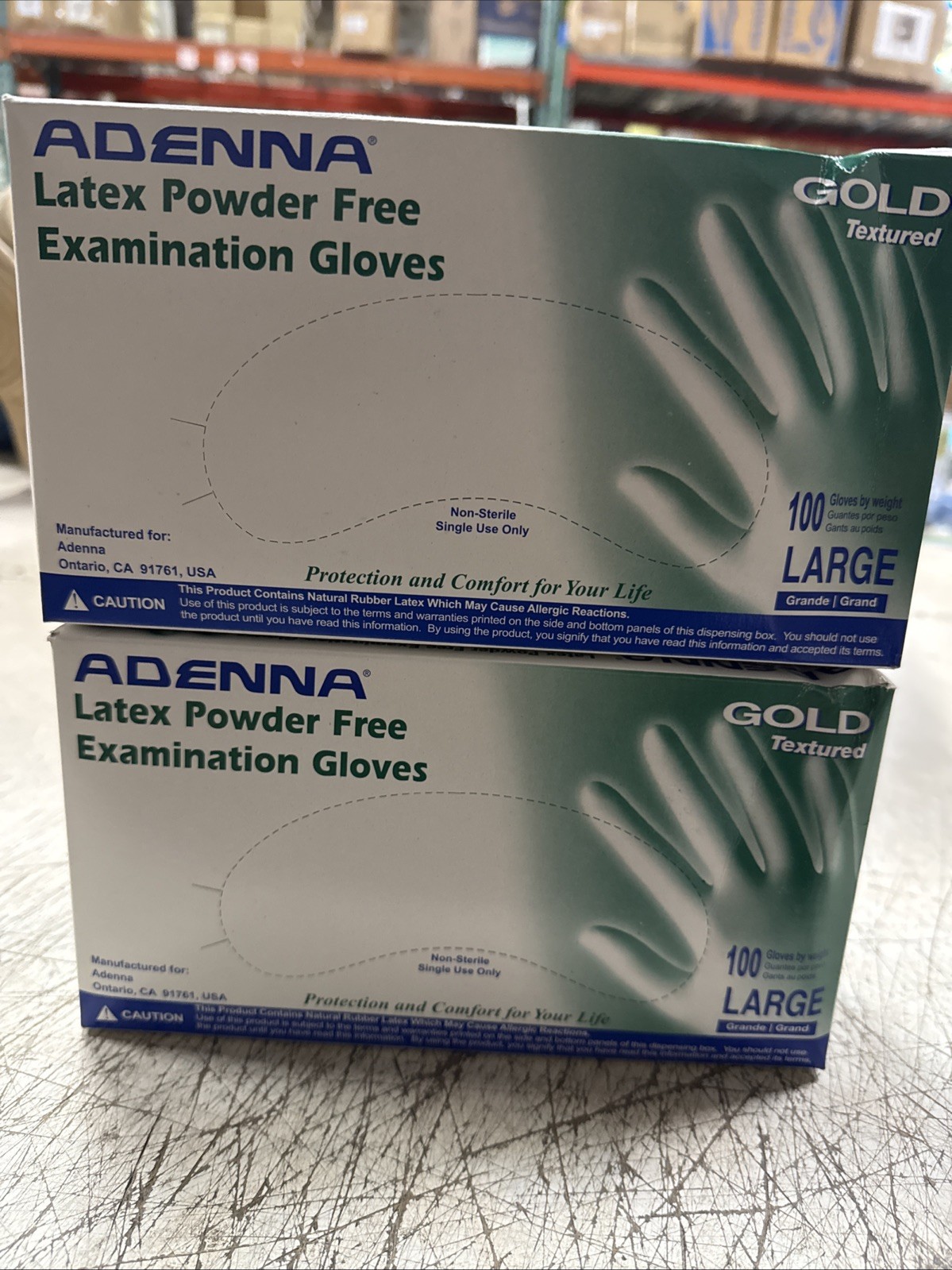 Adenna GOLD Disposable Latex Gloves – 6 Mil, Large (Pack of 100), 2 Pack
