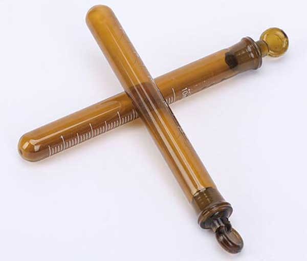 5ml-100ml Round-bottomed Amber graduated Glass Tube Sample Container Glassware