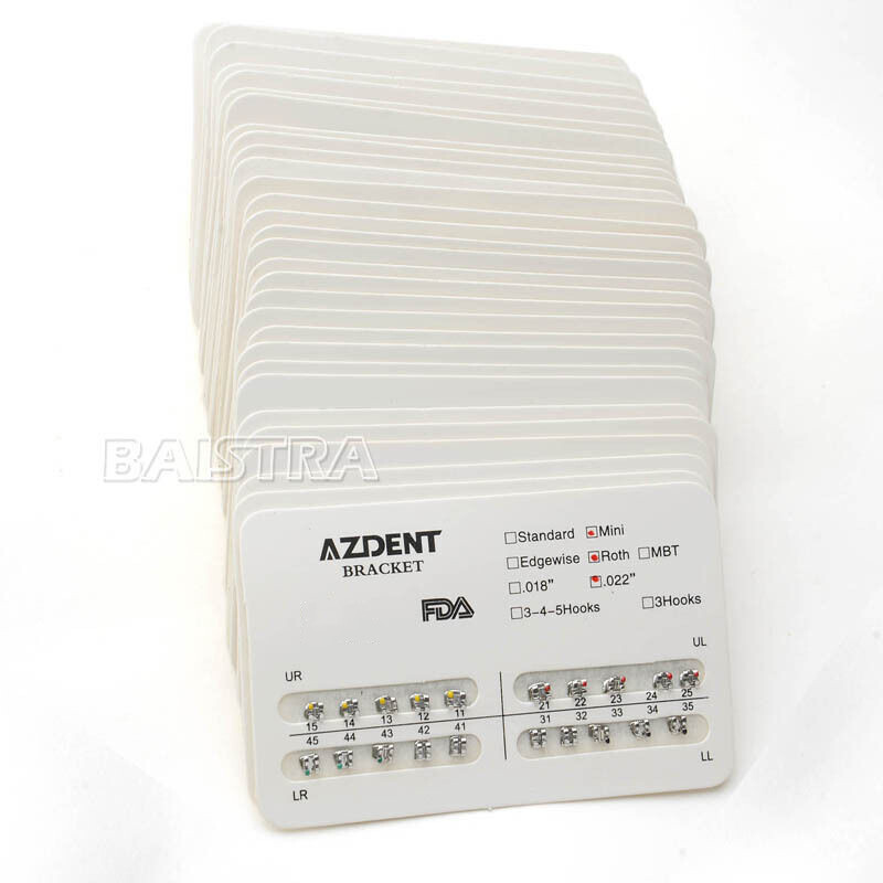 AZDENT Dental Orthodontic Brackets Brace Mini Standard Edgewise Roth MBT 018 022