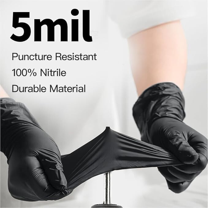 Black Ambidextrous Nitrile 5 Mil Gloves (Case Of 1000 Gloves)
