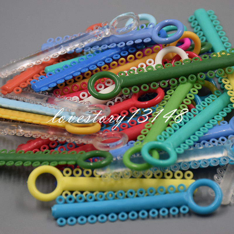 1 Bag(1040 Pcs)Dental Orthodontic Elastic Ligature Tie Colorful Mixed 37 Colors