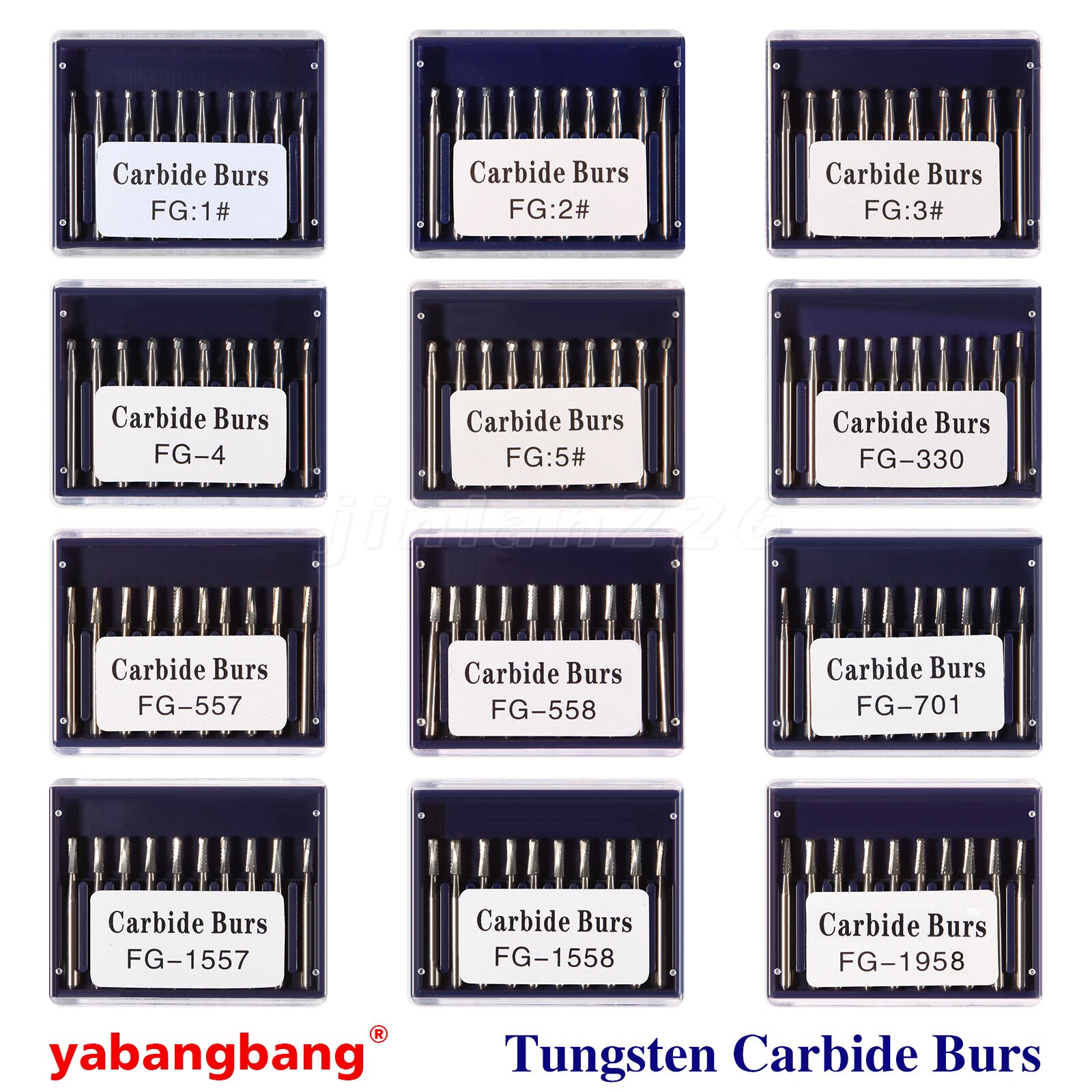 10pcs Dental Trimming Finishing Carbide Burs FG # Friction Grip Fit High Speed