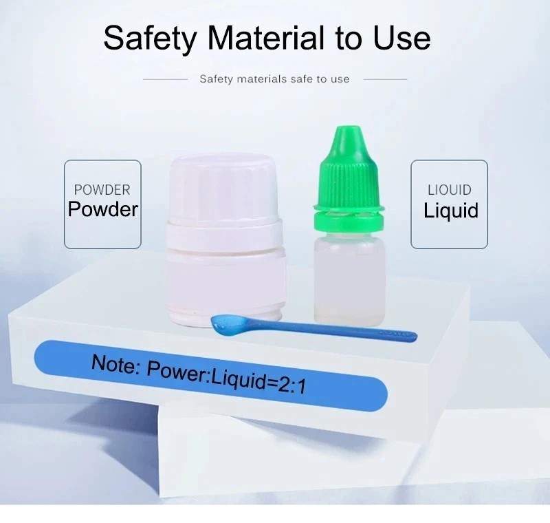Dental Cement Permanent Tooth Filling Fixation Powder Liquid resin glue teeth