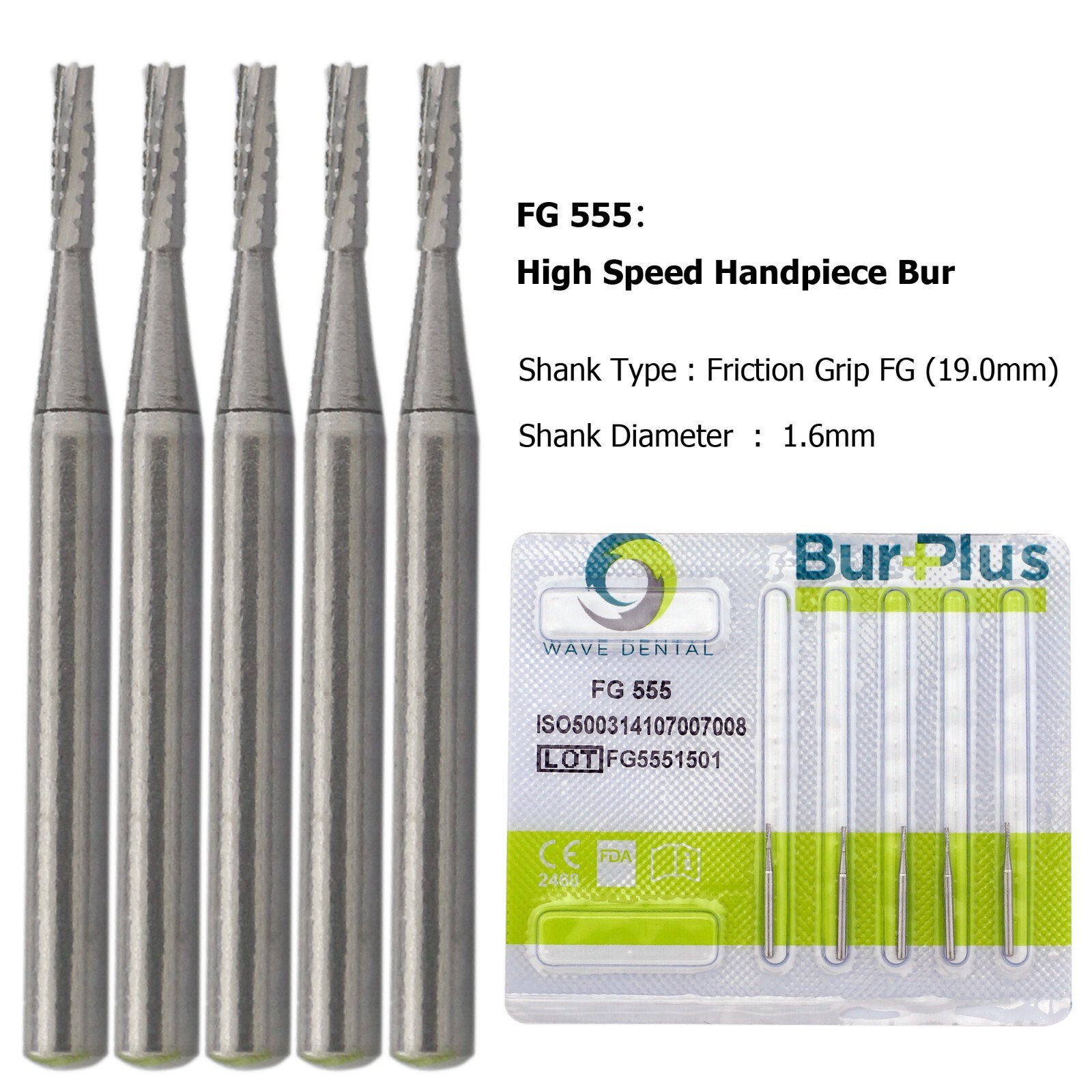 Wave Dental Carbide Bur FG330 Round 1/4 2 4 6 8 557 Friction Grip High Speed Bur