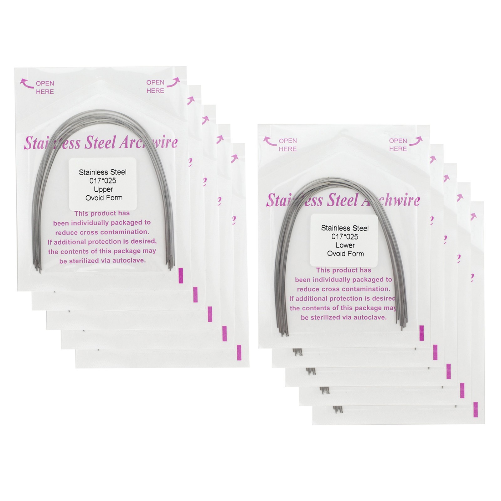 100pcs Dental Orthodontic Stainles Steel Arch Wire Round/Rectangular Ovoid Wires