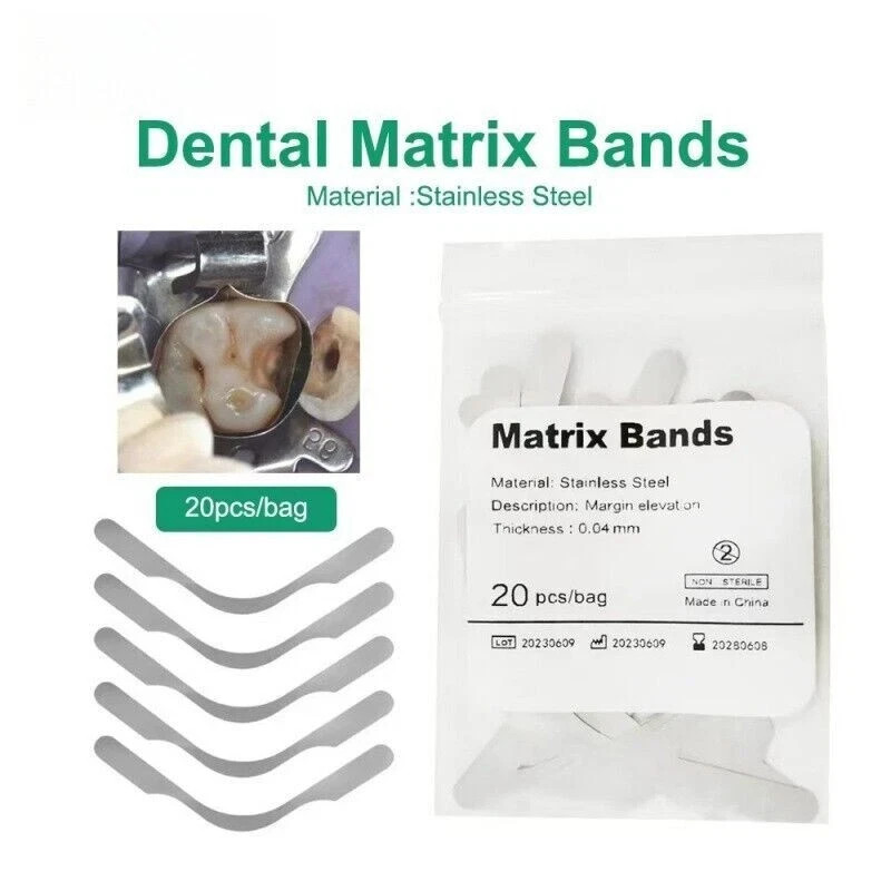 20 Pcs/Pack Dental Lab Stainless Steel Tofflemire Matrix Band Retainer Increased