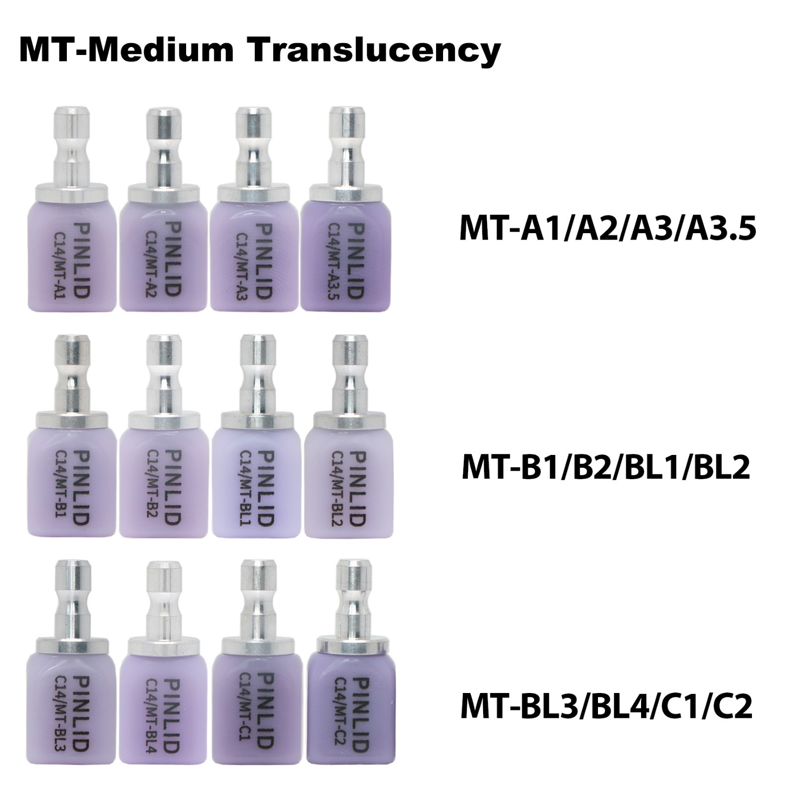 C14 HT/LT/MT Dental Emax Lithium Disilicate Blocks Glass Ceramic CAD/CAM CEREC