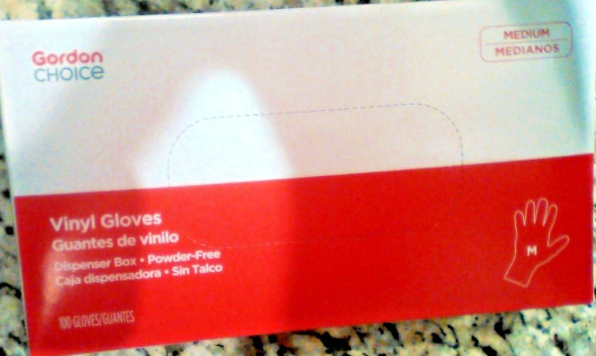 100-PCS Gordon Choice Vinyl Gloves Size-Medium