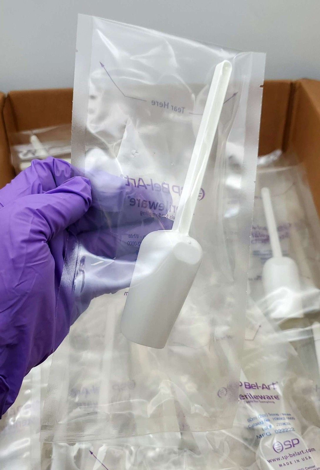 SP Bel-Art Sterile Sampling Scoops 60ML / 2 OZ Individually Wrapped Box of 100