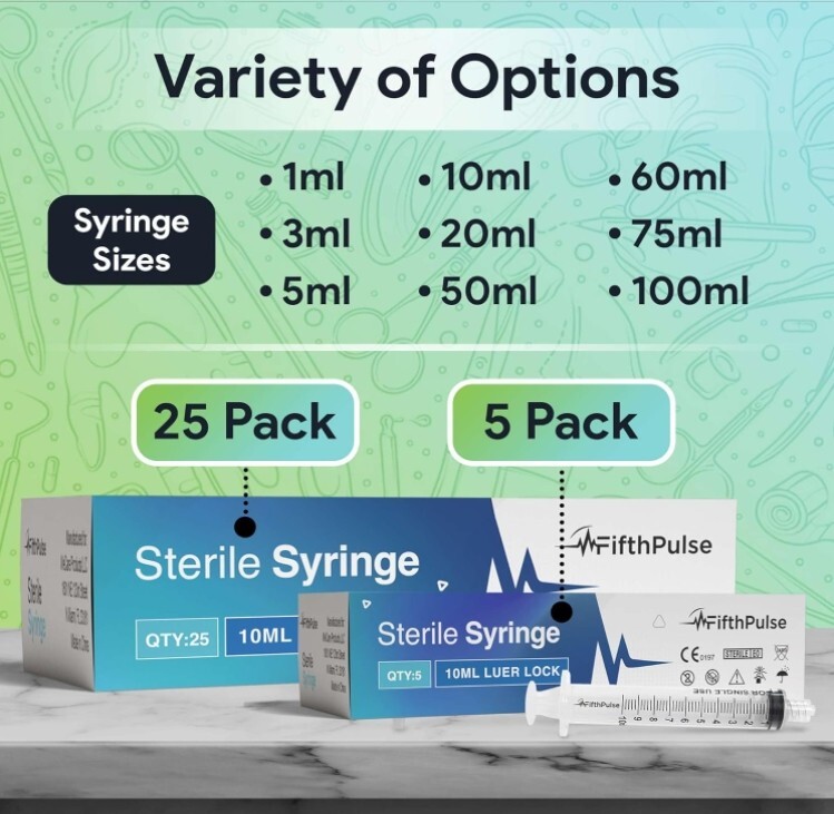 Plastic Syringes without Needle 5ml 10ml 20m 5ml 1ml Luer Lock Sterile Syringe