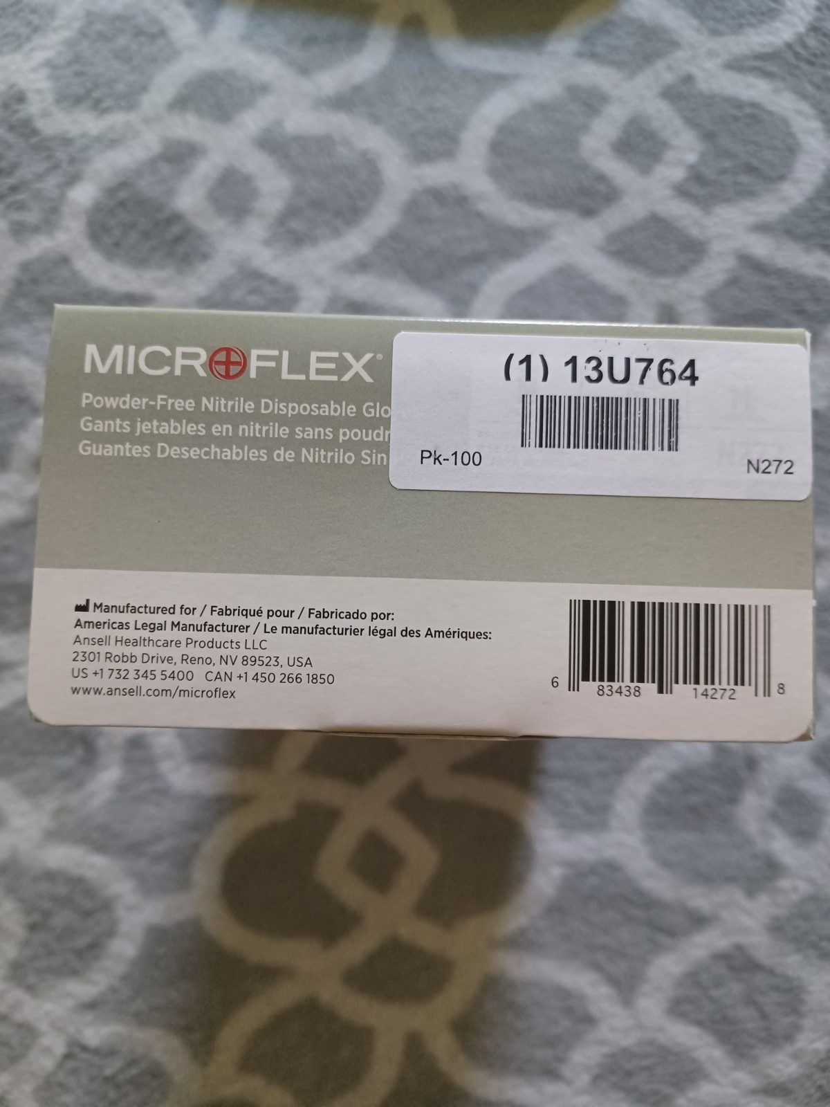 Microflex N272: Box of 100 Medium Cobalt General Purpose/Powder Free Nitrile