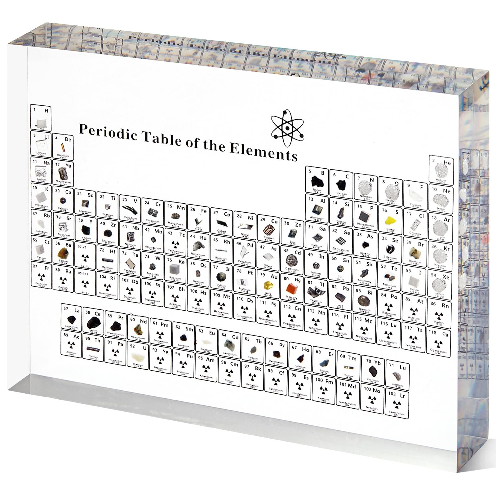 Periodic Table with Real Elements Inside, Acrylic Periodic Table Display 83 Real
