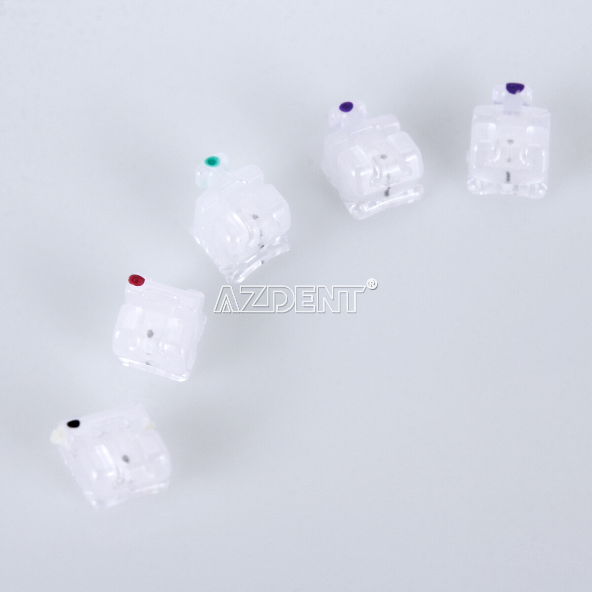 AZDENT Dental Self-Ligating Ceramic Bracket Braces Tool MBT Roth 0.022 Hooks 345