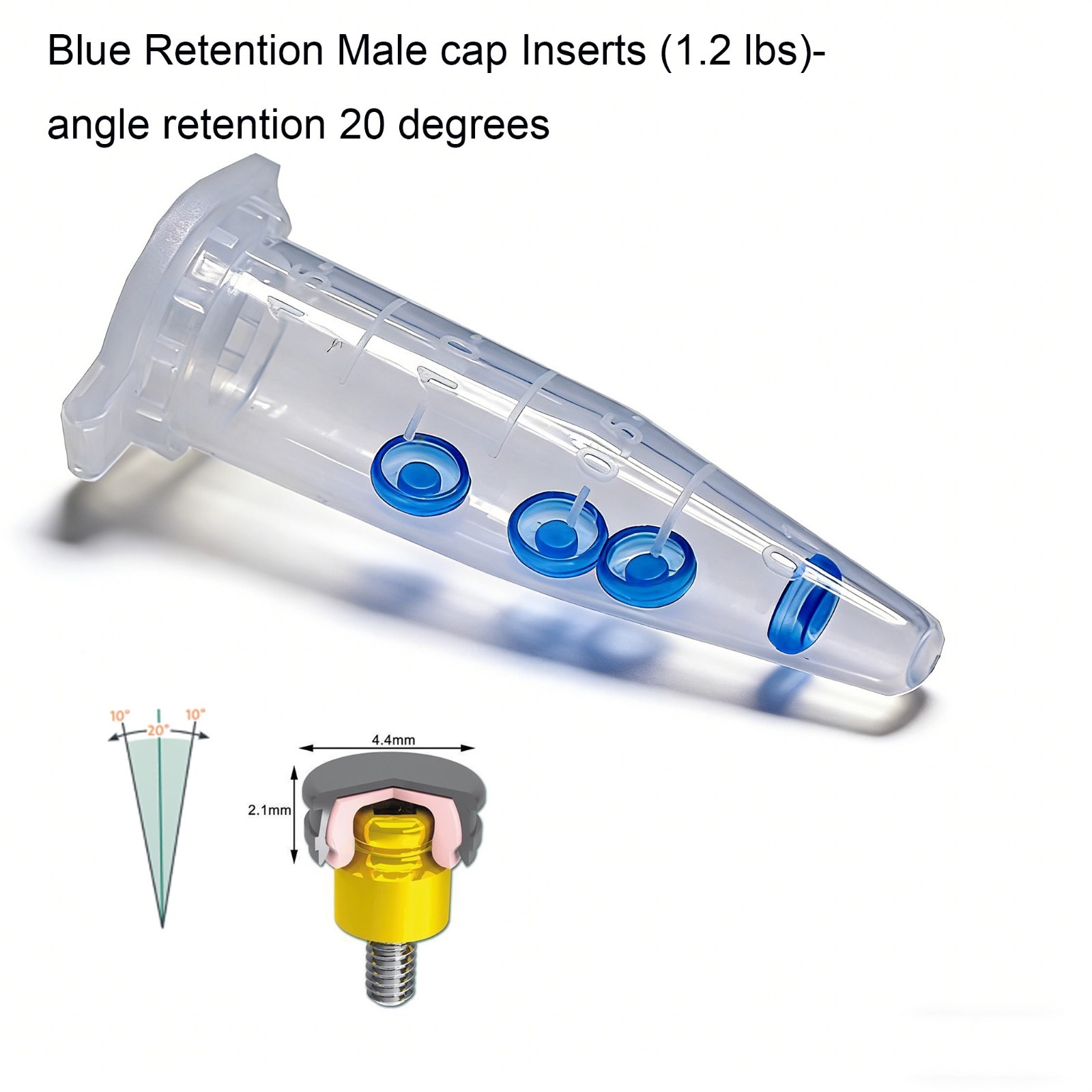 8Pcs Dental Locator Male Cap Implant Attachment Inserts Fit ZEST Anchors locator