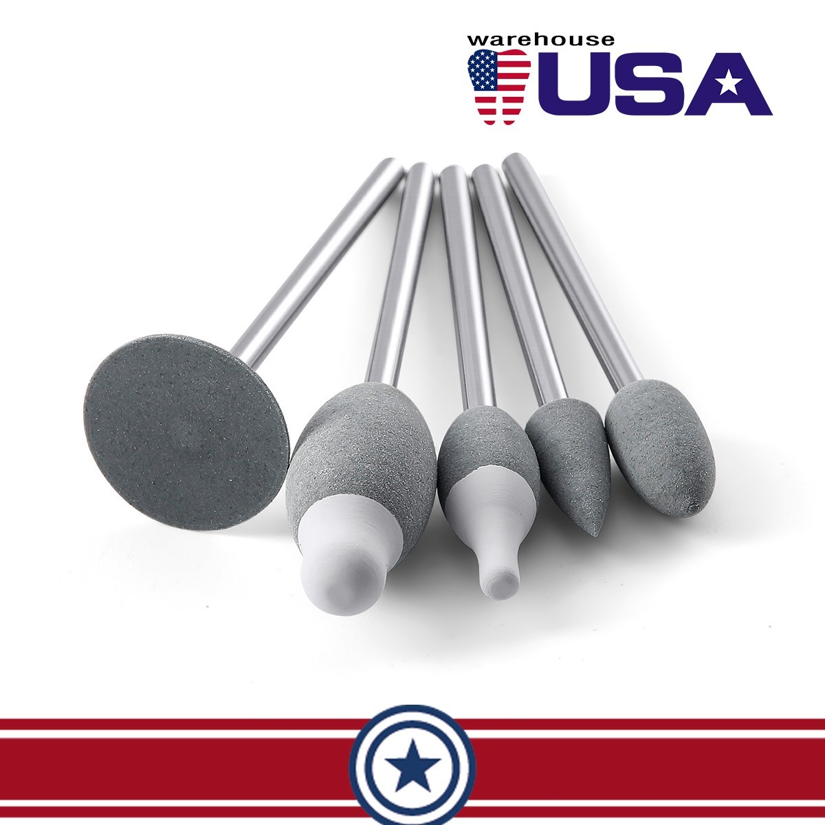 5pcs Dental Zirconia Silicone Polishing Morphology Wheel Trimming Kit HP2.35mm