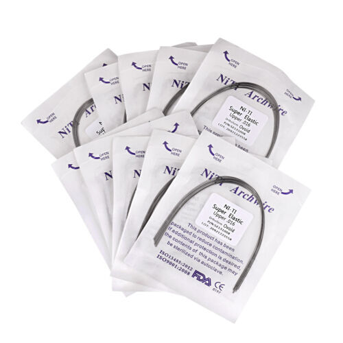 100pcs 10packs Dental Orthodontic Super Elastic Niti Arch Wire Round Ovoid Form