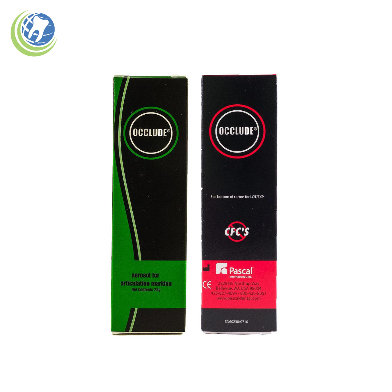 2X OCCLUDE PASCAL DENTAL ARTICULATING AEROSOL INDICATOR POWDER – GREEN 7 RED 23g