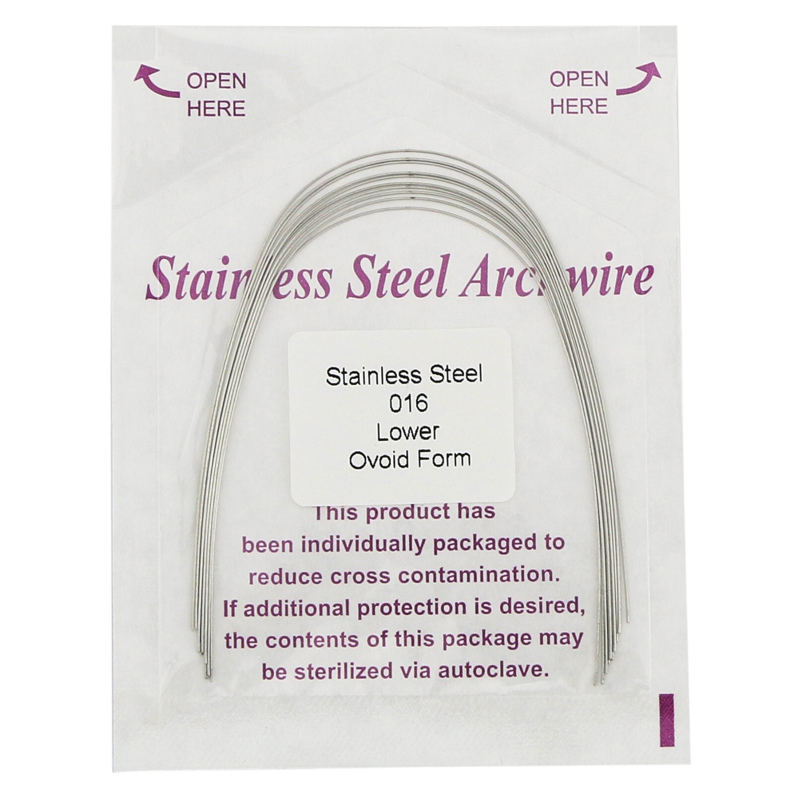 100PCS Dental Orthodontic Stainless Steel Arch Wire Ovoid Form SS016L 10PCS/Bag