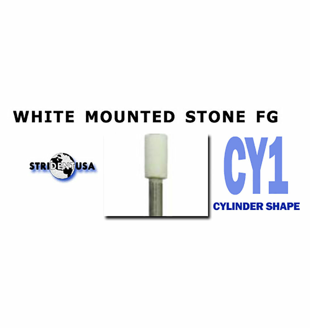 60 White Mounted Stone Bur FG CY1 Mounted Abrasion Point (5 boxes of 12)