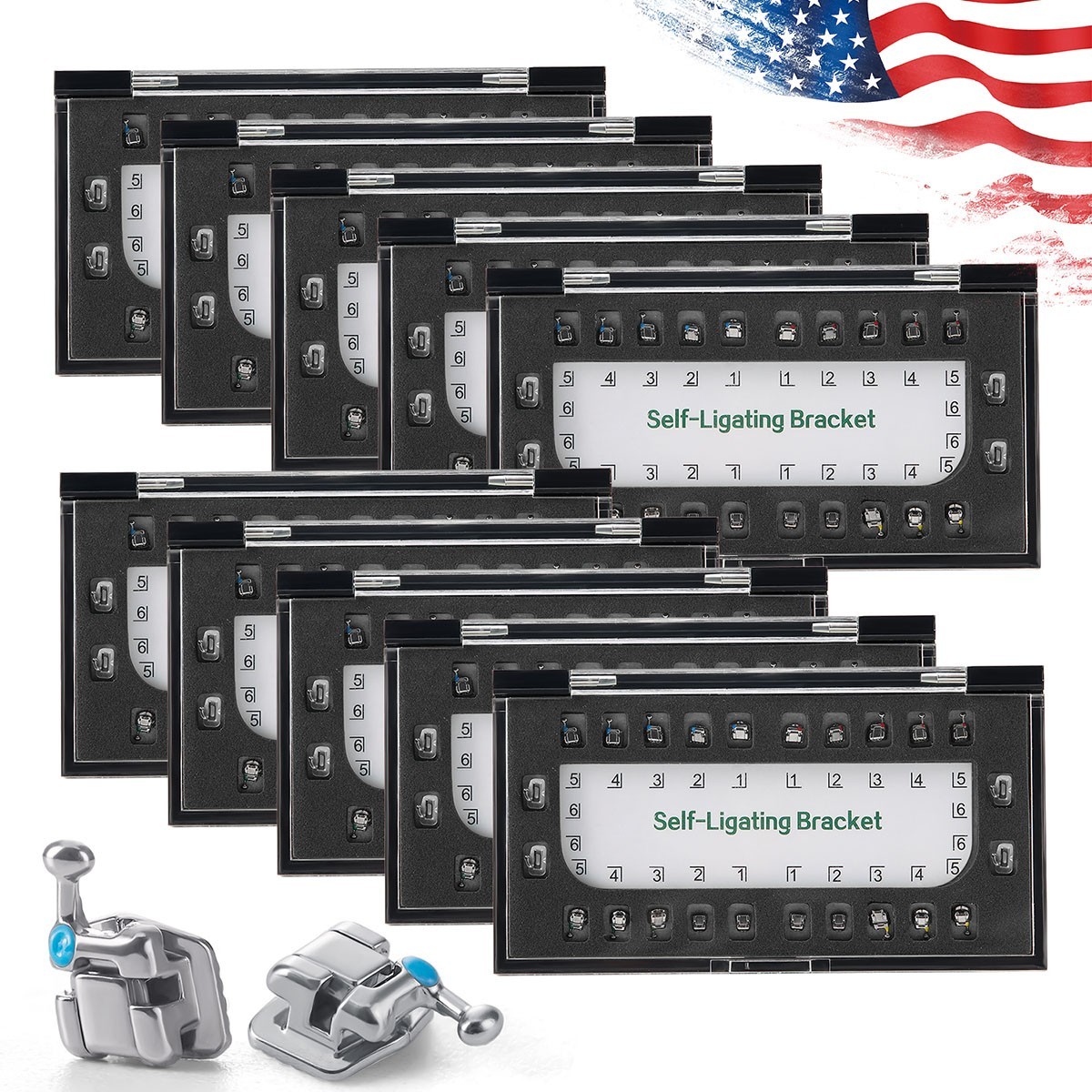 AZDENT Dental Orthodontic 1st Buccal Tube Molar Sgl Bands Roth022 4Pcs/Set 85Set
