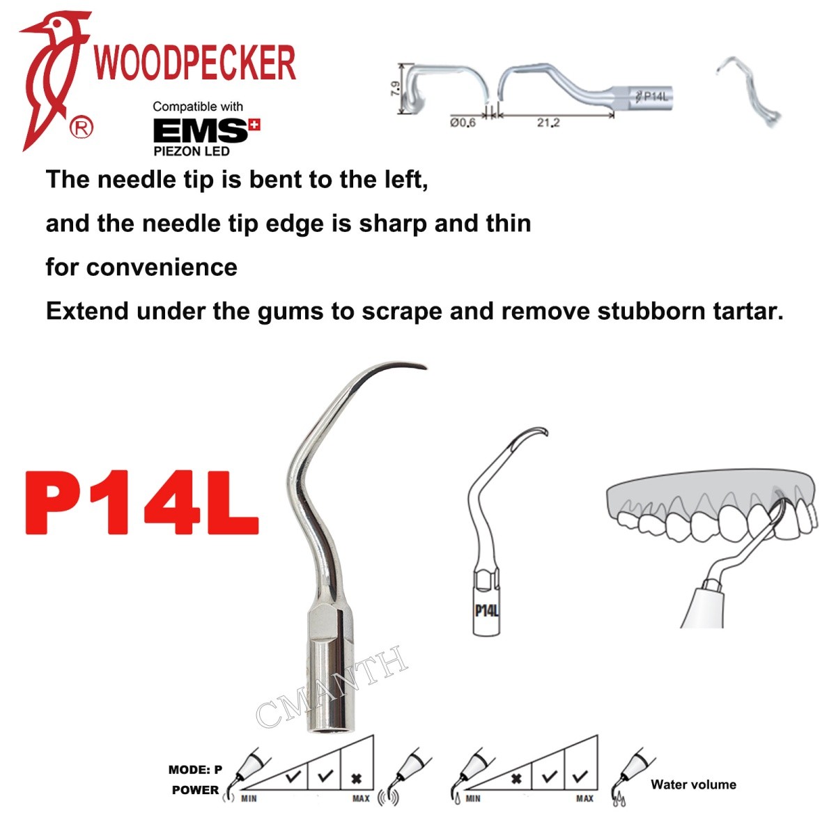 Woodpecker Dental Ultrasonic Scaler Tips P1-P33 Period Tips Fit EMS Scaler