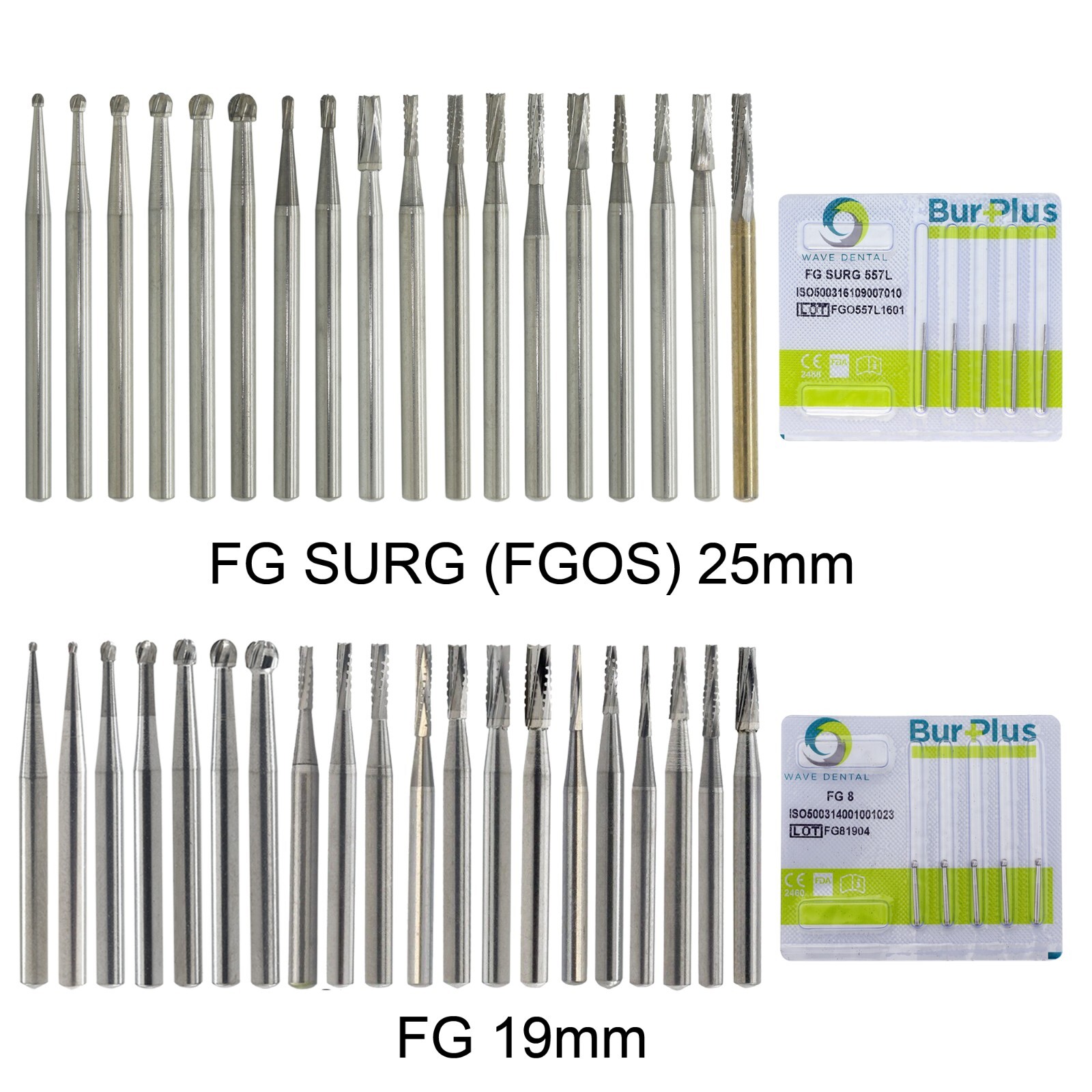 Wave Dental Surgical Bur Round Long 25mm Carbide Bur Friction Grip FG High Speed