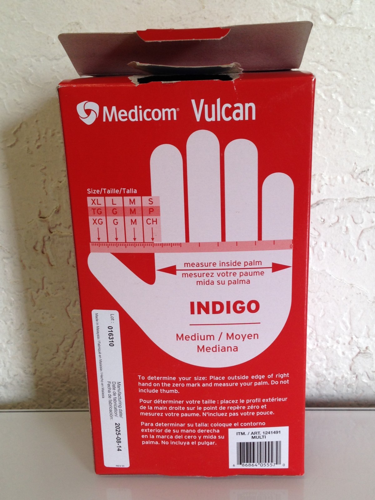 Medicom Vulcan Nitrile Gloves Indigo Size Medium 150 Count General Purpose