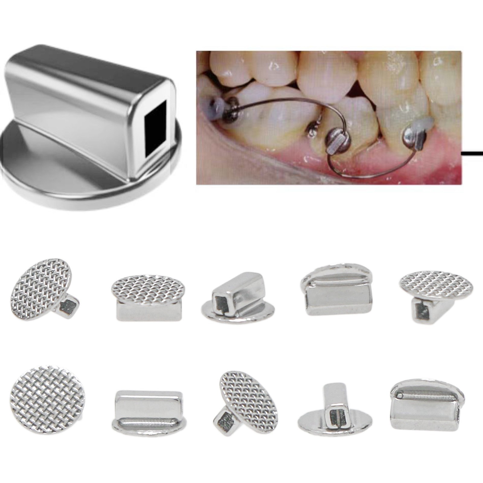 10Pcs/Pack Dental Orthodontic Metal Bondable Rotation Button Tubes