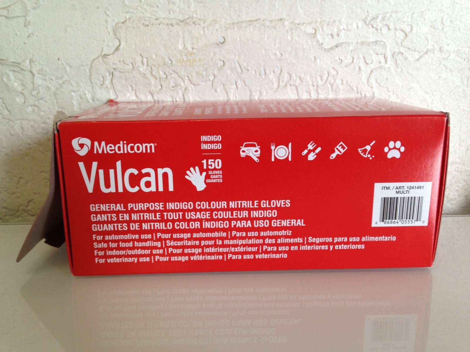 Medicom Vulcan Nitrile Gloves Indigo Size Medium 150 Count General Purpose