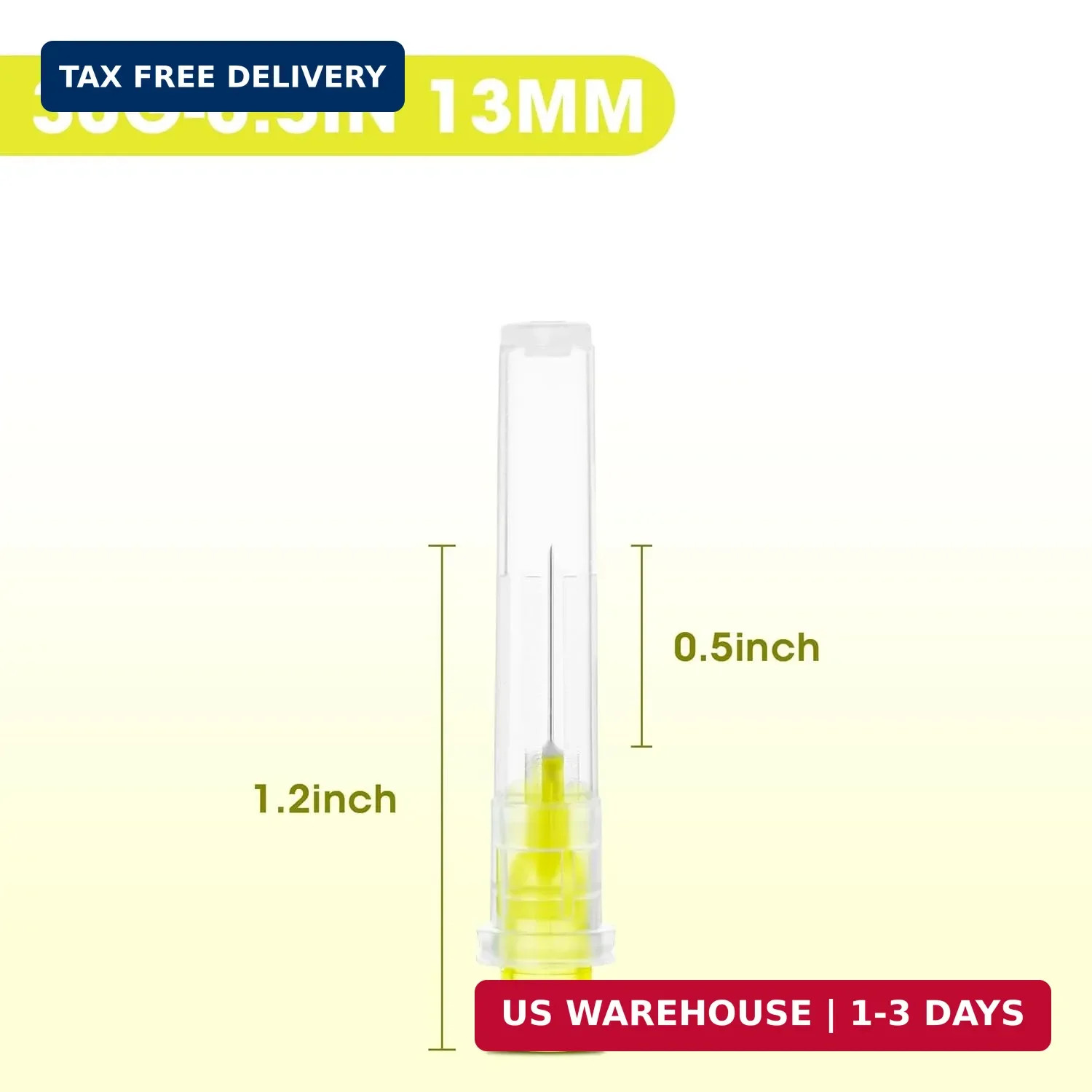 30 Gauge 1/2 Inch Disposable Needles with Caps – Luer Lock Lab Dispensing Access