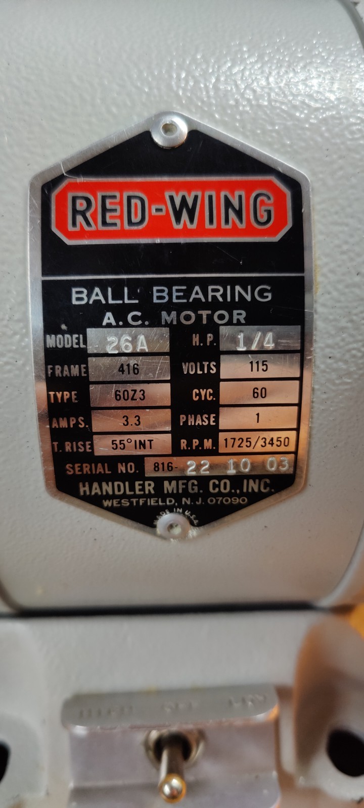 WELLS Red Wing Lathe Dental Chrome Gold Finishing Machine Alloy Grinder