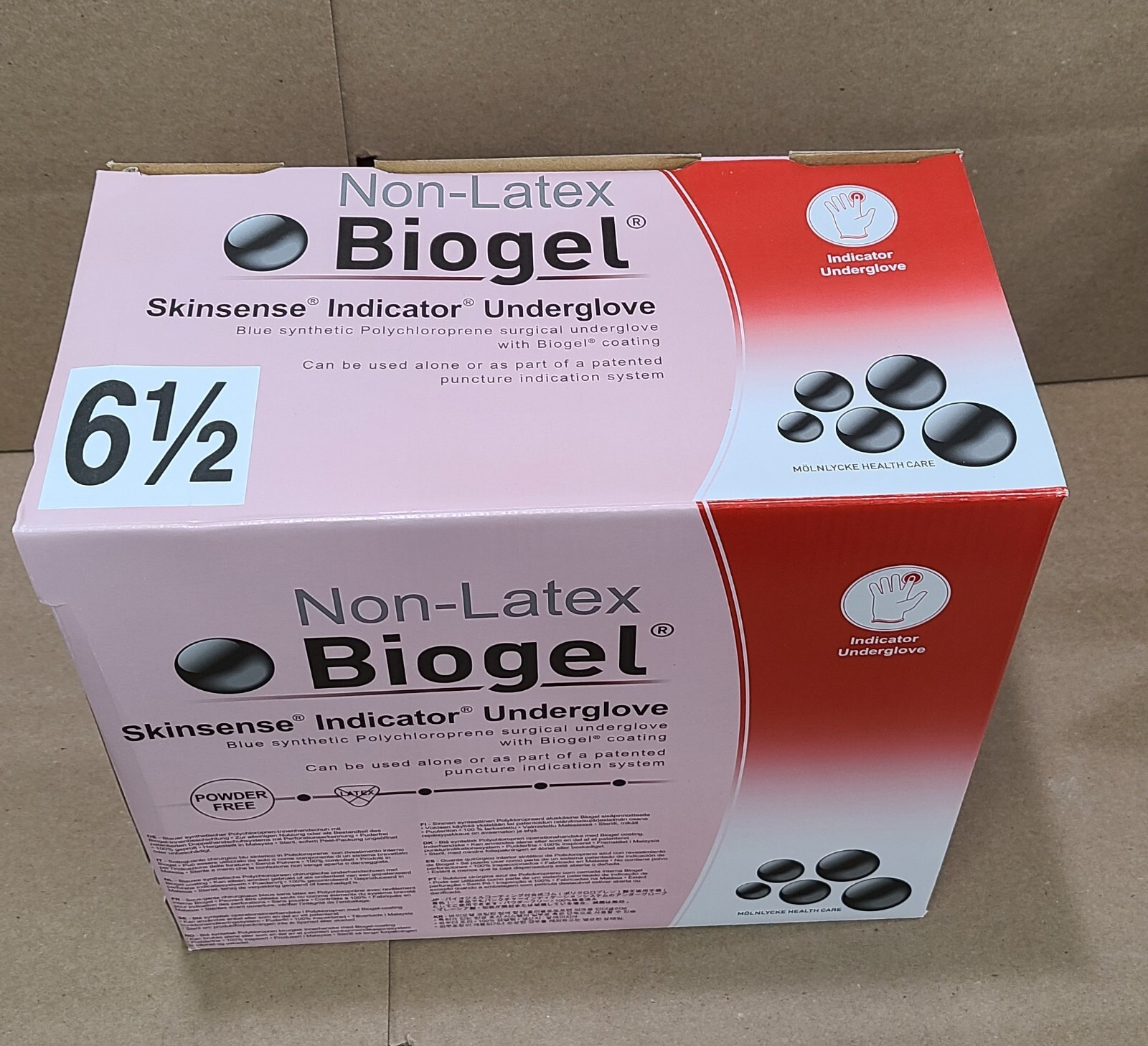 Biogel NON-Latex Skinsense Indicator UnderGlove Size 6 1/2 Box 50 pairs 40665-00