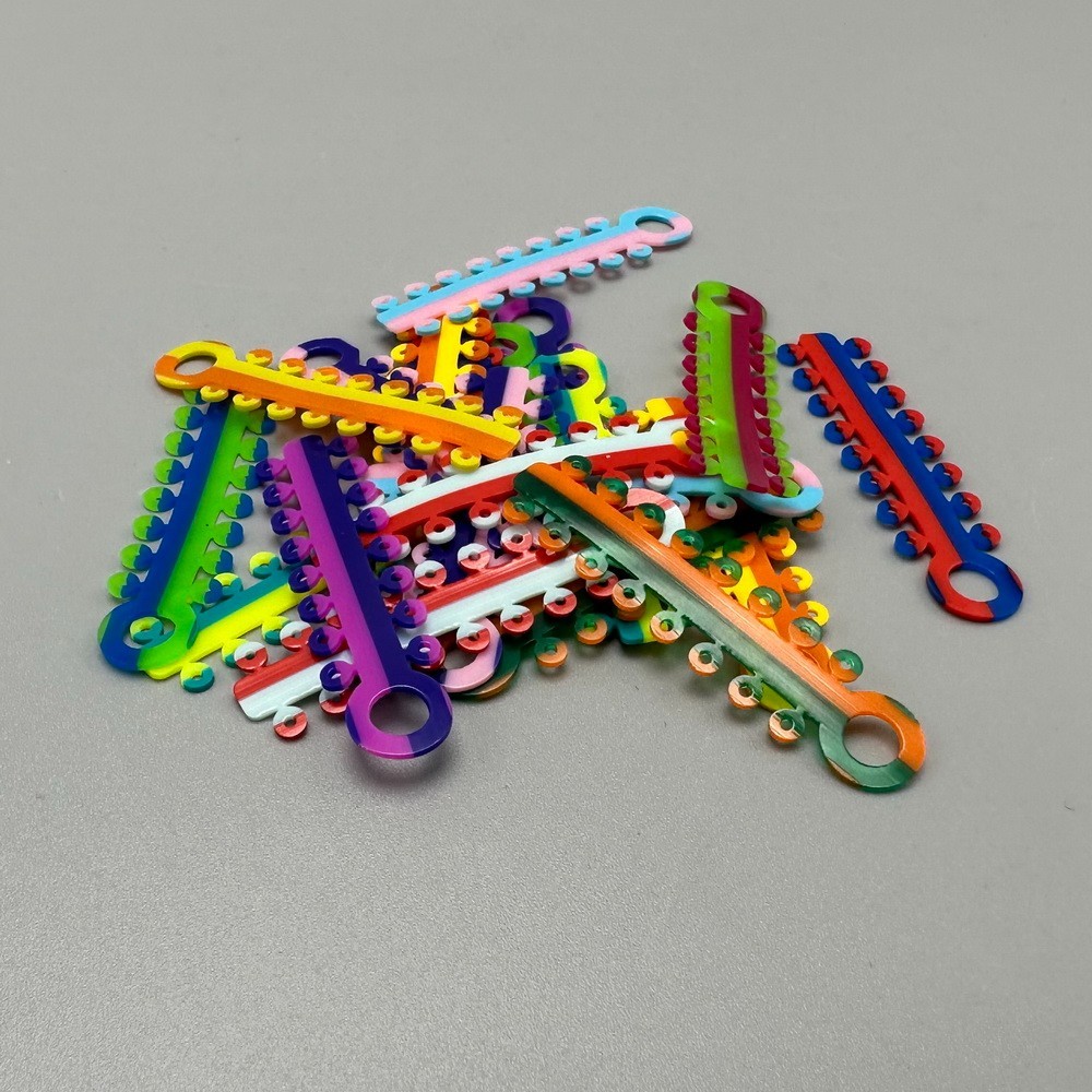1 Bag Dental Orthodontic Ligature Ties Braces Elastic Rubber Bands Mixed Color