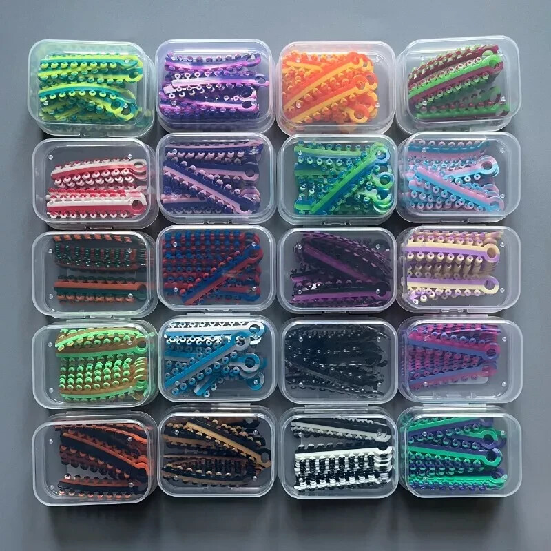 1Box/320pcs Dental Orthodontic Elastic Rubber Ligature Tie Double Color
