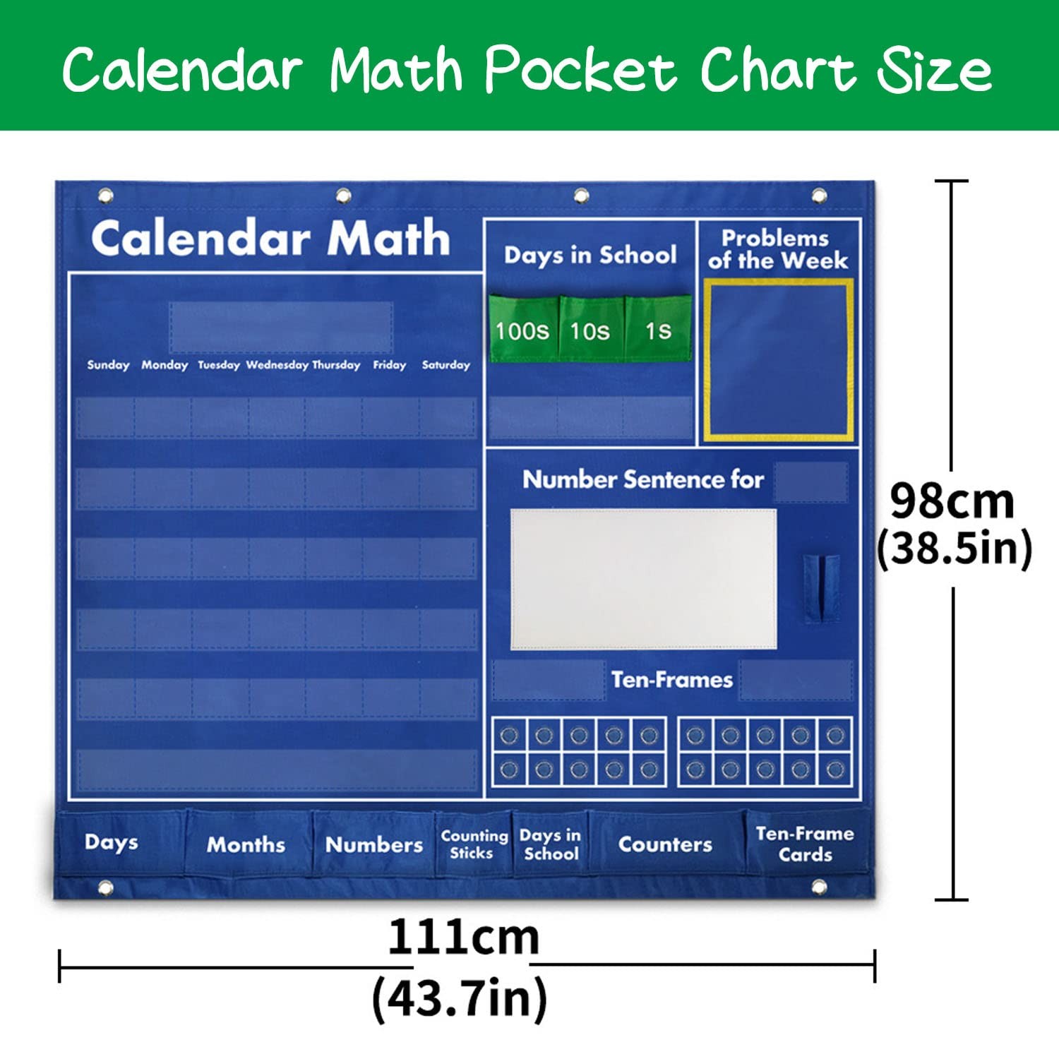 Boczif Daily Math Calendar Classroom Pocket Chart Activities Educational Prescho