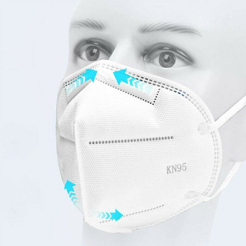 BLACK KN95 Protective 5 Layers Face Mask Disposable Mouth Cover Respirator (X10