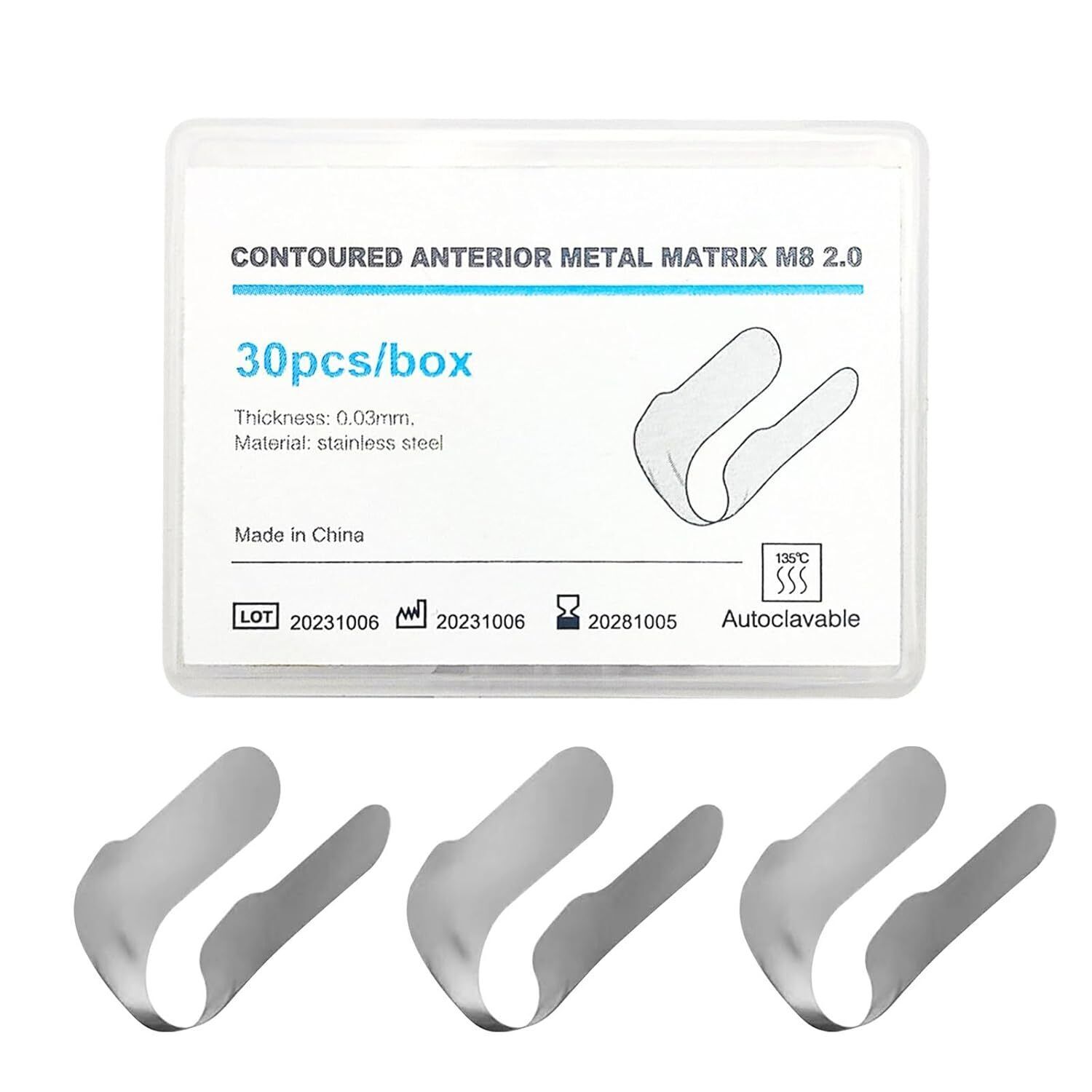 Dental Anterior Twin Matrices Cervical Matrix Blue Strip M8 Restoration Matrices