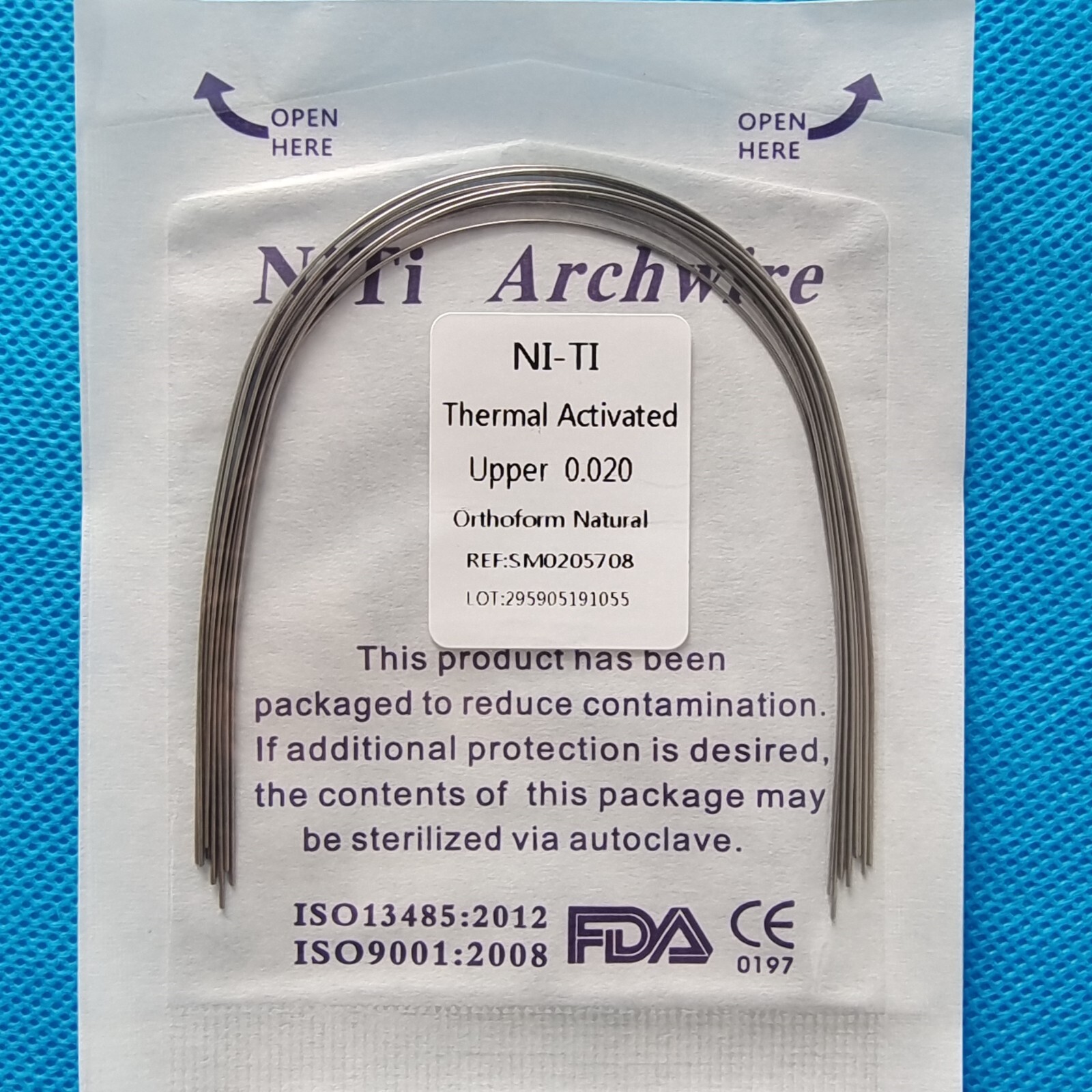 Dental Orthodontic Niti Thermal Activated Round Arch Wire Natural Form