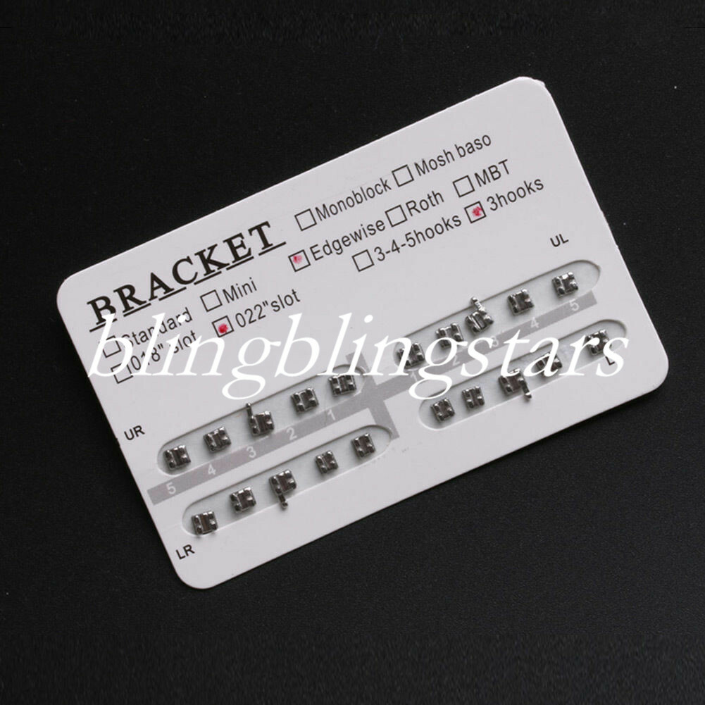 20 Pcs Dental Orthodontic Metal Brackets Braces No/3/345 Hook 018/022 Edgewise