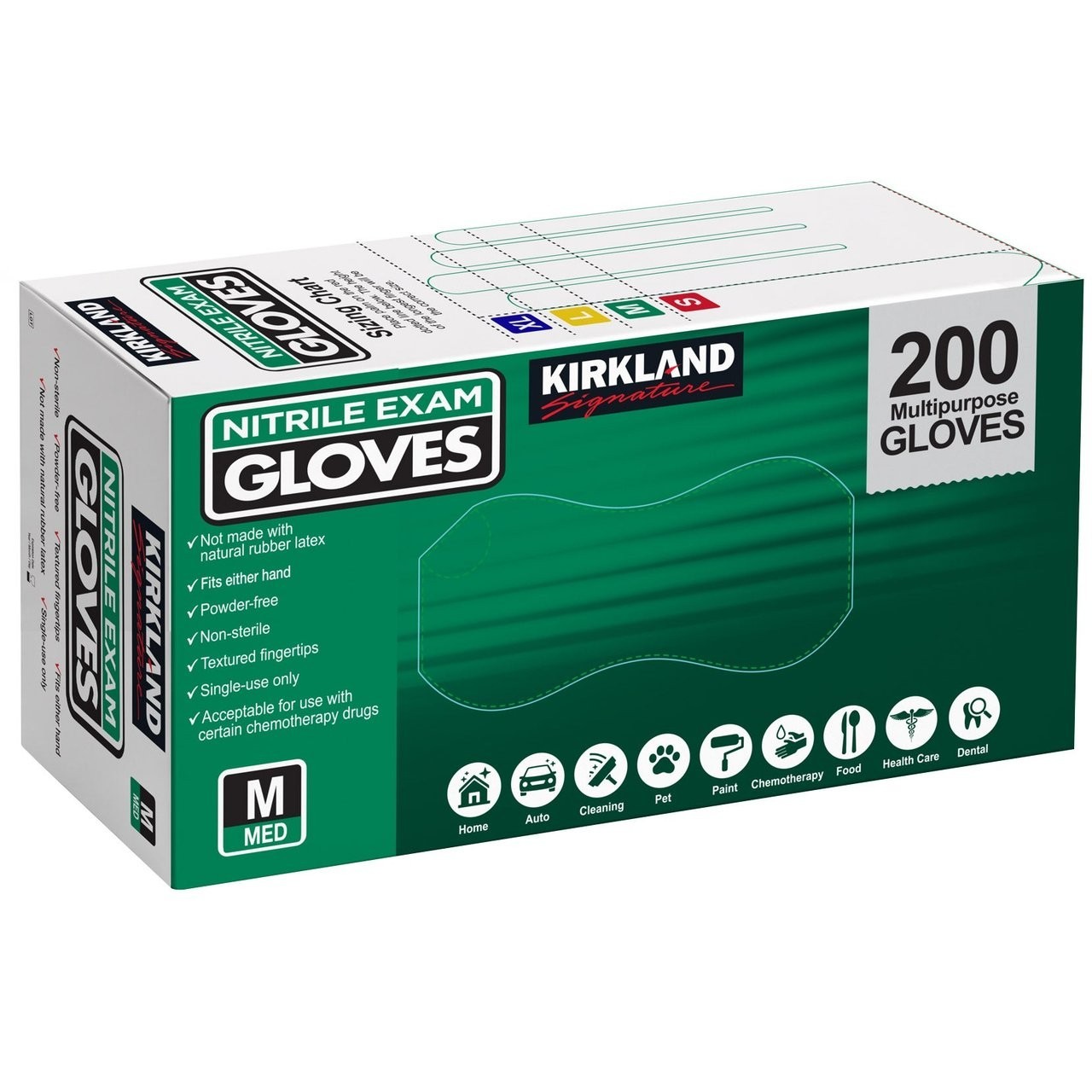 Kirkland Signature. Nitrile Exam Gloves, Medium. 400 Count