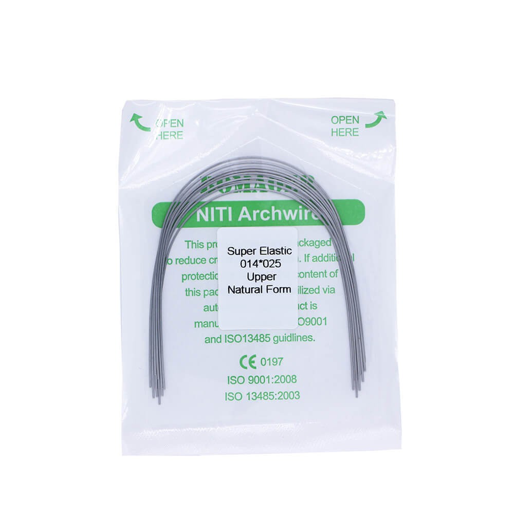 10×Dental Ortho Super Elastic Niti Rectangular Arch Wires Natural 14×25Upper