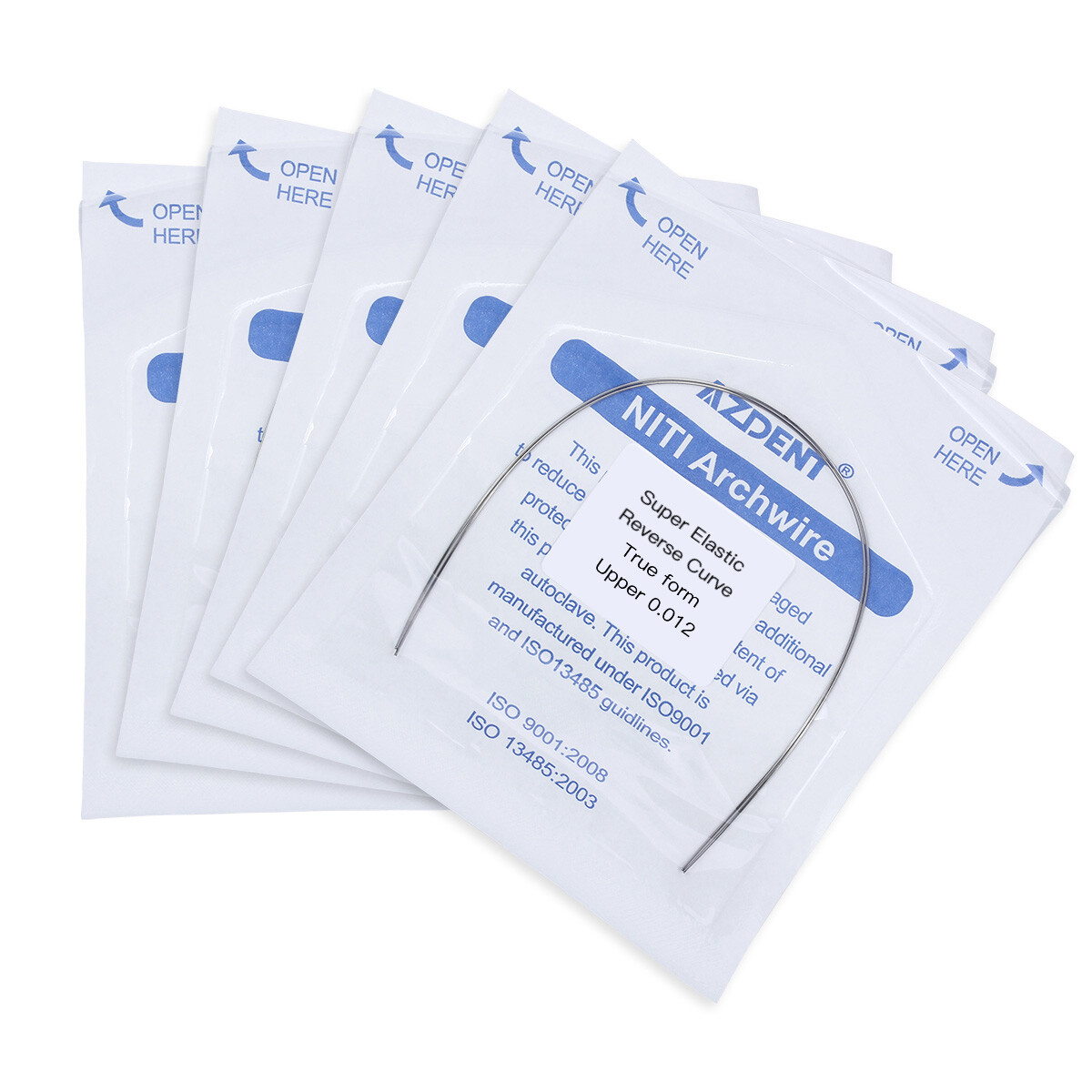 2pcs AZDENT Orthodontic Super Elastic NITI Reverse Curve True Round Arch Wire